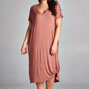 Plus Size Side Twist Dress